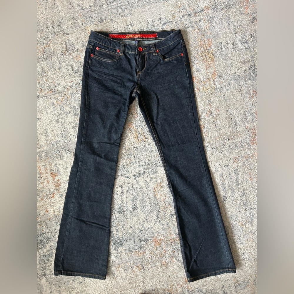 Dollhouse Y2K inspired millennial Dreamcore boot cut dark wash jeans size 5
